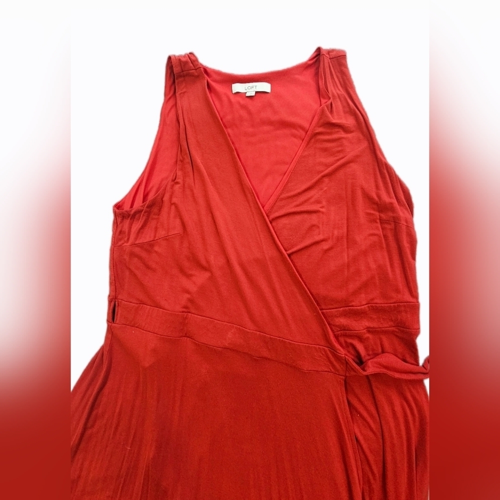 LOFT Vibrant Red Wrap Dress Size XL